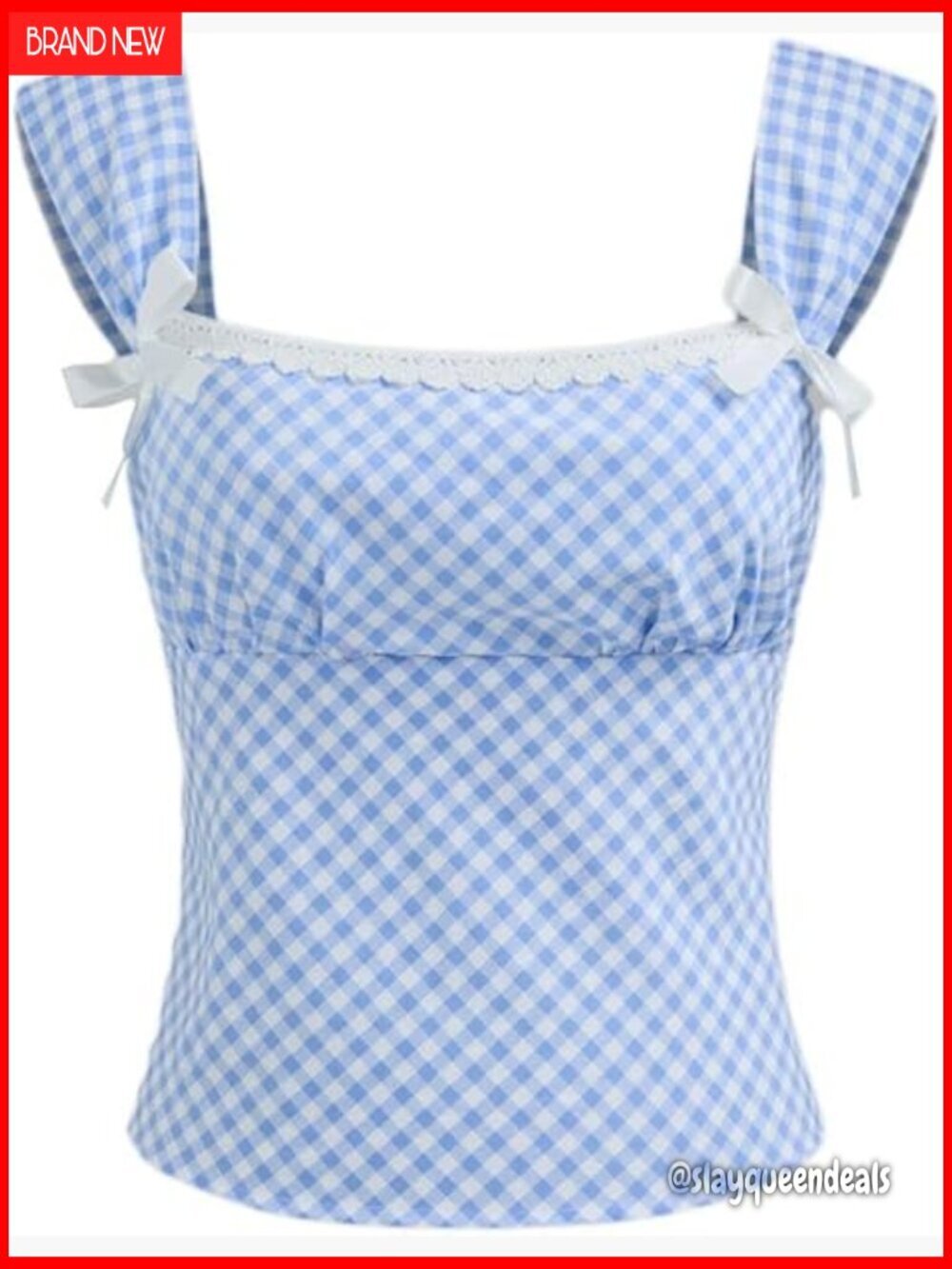 Polyester Crop Tank Top Square Neck Lace Trim Y2K Going Out Top